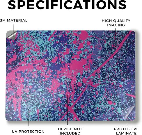 Laptop Skin Compatible with Surface Laptop 7 13.8" (2024) - Vibrant Splatter - Premium 3M Vinyl Protective Wrap Decal Cover - Easy to Apply | Crafted in The USA by MightySkins in Saudi Arabia