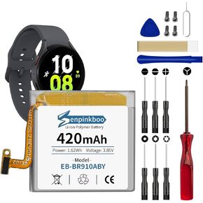 for Samsung Galaxy Watch 5 Battery Upgraded [420mAh] EB-BR910ABY Battery for Watch 5 SM-R910 SM-R915 SM-R915U 44mm Replacement with Repair Tool Kit+Screws