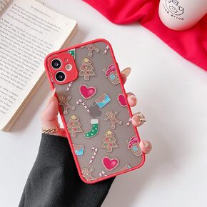 ZTOFERA Christmas Case for iPhone 11,Cute Merry Christmas Pattern Phone Case Gifts Translucent Silicone Hard PC +TPU Bumper Shockproof Protective Cover for iPhone 11 6.1 inch-Gingerbread Man