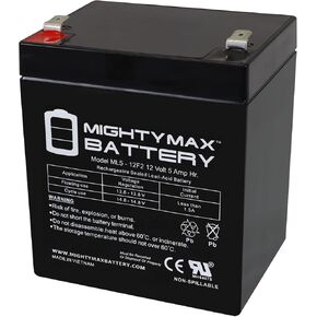 Mighty Max Battery ML5-12F2-12 Volt 5 AH, F2 Terminal, Rechargeable SLA AGM Battery