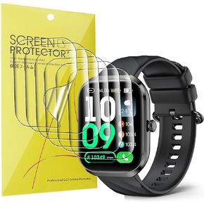Compatible for EGQINR Smart Watch Screen Protector, [6 Pack] Full Coverage TPU Clear Film Compatible for EGQINR P103 2.06" HD AMOLED Screen Smartwatch (6 Pack)