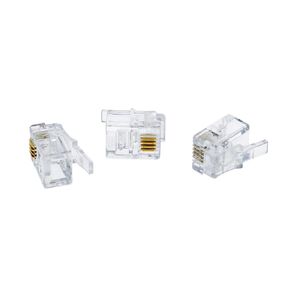 IDEAL Industries, Inc. 85-345 6P6C RJ-11/12 Modular Plugs, 3 Prong Plugs for CAT3/5e, Traditional Phone Wire, 25 Connectors