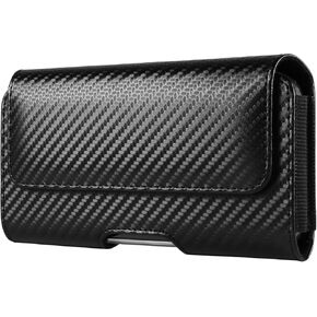 PU Leather Cell Phone Holster Swivel Belt Clip Case Compatible with iPhone 16 Plus 15 Pro Max Galaxy S24+ S23+ S23 S21 S20 FE Note 10 A55 A54 A53 A34 A25 A15 Pixel 9 Pro 8a OnePlus Open 9 (L)