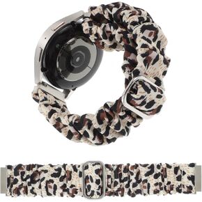 Adjustable Scrunchies Bands Compatible with Samsung Galaxy Watch 6 Classic 43/47mm,Galaxy Watch 7/6/5/4 40/44mm,Watch 4 Classic 42/46mm,Stretchy Cloth Elastic Solo Loop 20MM Scrunchy Wristband Women
