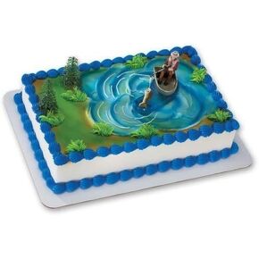 Fisherman with Action Fish DecoSet Cake Decoration __#royroy16
