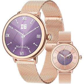 ساعات MIDDOW الذكية للنساء [إجراء مكالمة/رد] جهاز تتبع اللياقة البدنية ومراقب معدل ضربات القلب/النوم، IP68 مقاوم للماء عداد الخطى في الهواء الطلق للنساء ساعة ذكية، هواتف Android متوافقة مع iPhone in Kuwait