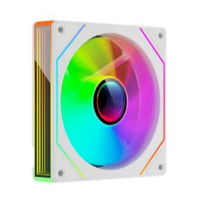 Prism 4 MAX 120mm ARGB case Fan,Infinity Mirror RGB Light Effect 5V 3PIN Motherboard Light Sync 800~1600RPM PWM PC Fan Suitable for Computer Case and CPU Cooler（White）