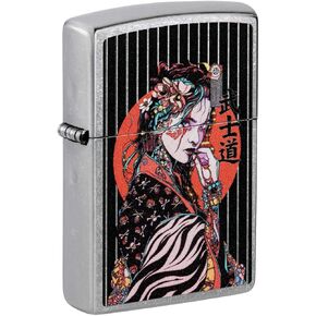Zippo Lighter: Japanese Geisha Girl - Street Chrome 81417