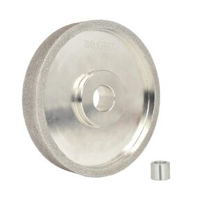 SCOTTCHEN CBN Grinding Wheel 6" x 1" Wide x 1" Arbor (with 1" to 5/8" Bushing) Grit# 180 for Sharpening High-Speed Steel (HSS) Tools with Aluminum Reducing Bushing Adaptor - 1Pack