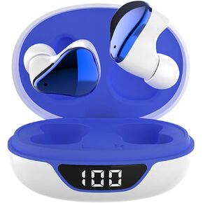 Small Wireless Earbuds for Small Ear Canals, Blue Tooth Ear Buds Earphones for iPhone Android, Red Micro Tiny Mini Earbuds Wireless Bluetooth Noise Cancelling Waterproof in-Ear Headphones for Sports