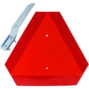 Lawneagle Slow Moving Vehicle Bracket with Slow Moving Vehicle Sign for Golf Cart, Farm Vehicles, UTV, ATV, RTV, Truck, Tractors(40mi Thick Aluminium 14"x16" Slow Moving Vehicle Triangle)