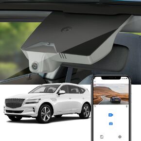 Fitcamx 4K Dash Cam Suitable for Genesis GV80 2021-2025 2.5T 3.5T AWD RWD Advanced (has Auto-Dimming), OEM Style, UHD 2160P Video, Built-in WiFi & APP, Loop Recording, G-Sensor, Plug & Play, 64GB Card