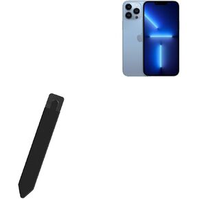 جراب BoxWave Stylus Pouch متوافق مع هاتف Apple iPhone 13 Pro Max - Stylus PortaPouch، حامل القلم المحمول ذاتي اللصق - أسود غامق