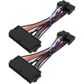 2pcs 24Pin Female to 14Pin Male Adapter Power Cable 13 cm Compatible with Lenovo Medion ATX PSU IBM M92P M93P H530 Q77 B75