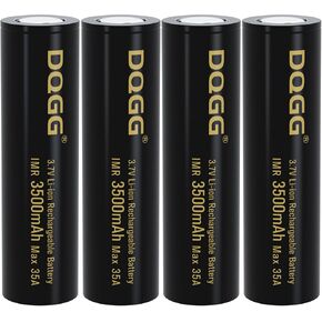 18650 Rechargeable Battery 3500mAh 3.7Volt Flat Top 4 Pack Large Capacity 18650 35A Batteries for Headlamp Led Flashlight
