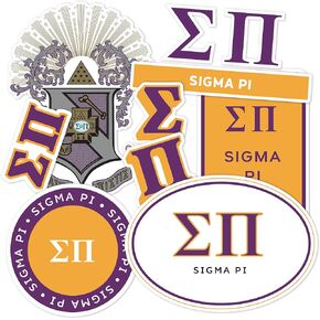 Desert Cactus Sigma Pi Stickers Standard Sheet Decal Laptop Water Bottle Car sig (Full - Standard)