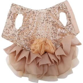 Pet Dresses, Summer Luxury Pet Cloth Small Dog Dress Puppy Sequined Princess Bubble Skirt Wedding Costume