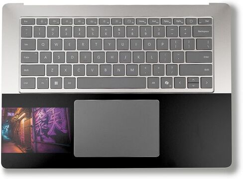 Glossy Glitter Laptop Skin Compatible with Surface Laptop 7 13.8" (2024) - Synthwave Starship - Premium 3M Vinyl Protective Wrap Decal Cover - Easy to Apply | Crafted in The USA by MightySkins in Saudi Arabia