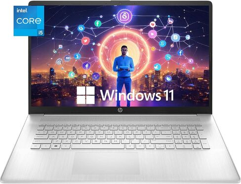 HP 17.3'' Laptop for Business & Student, Intel Core i5-1155G7 Processor, FHD Display, Backlit, Win 11 Home, Long Battery Life, Wi-Fi, HDMI, Bluetooth, w P500 SSD (64GB RAM | 1TB SSD), Silver in Saudi Arabia