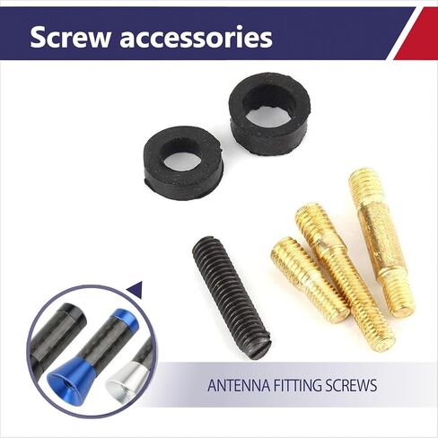 هوائي سيارة من ألياف الكربون قطعة واحدة من Ajxn، هوائي قصير من سبيكة معدنية مقاس 1.37 بوصة × 0.59 بوصة، أداة استقبال مثبتة على الخيط، يناسب الحجم العالمي لمعظم السيارات مثل سيارات الدفع الرباعي والشاحنات الصغيرة والشاحنات (أسود) in Kuwait