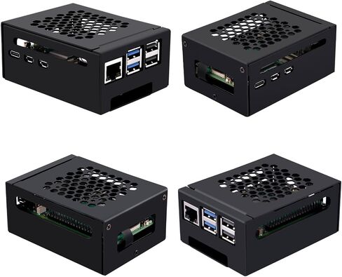 GeeekPi Metal Case with N07 PCIe M.2 M-Key NVMe SSD PCIe Peripheral Bottom Board for Raspberry Pi 5, Support M.2 Key-M NVMe SSD 2230/2242/2260/2280 (with Active Cooler) in Kuwait