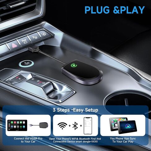 Wireless CarPlay Adapters - Wireless carplay Adapters for Apple Convert Factory Wired to Wireless Apple carplay, Plug and Play carplay Wireless Adapters No Latency from, Suitable for iPhone iOS 10+ in Saudi Arabia