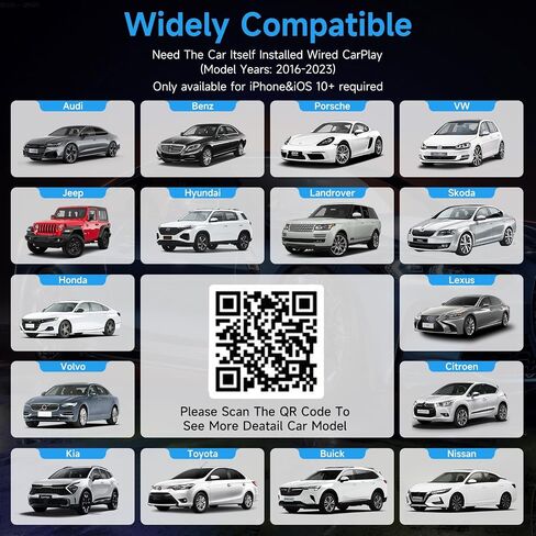 Wireless CarPlay Adapters - Wireless carplay Adapters for Apple Convert Factory Wired to Wireless Apple carplay, Plug and Play carplay Wireless Adapters No Latency from, Suitable for iPhone iOS 10+ in Saudi Arabia
