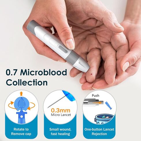 Safety Lancet, Retractable, Push Activation, Ideal for Blood Testing - Sterile, Single Use, 28G, 1.8mm Depth, 100 Count in Saudi Arabia