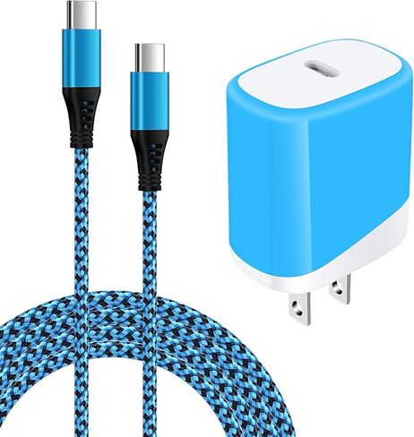 شاحن هاتف سامسونج شاحن فائق السرعة من النوع C مع كابل شحن سريع USBC إلى USBC لهاتف Samsung A15 A53 A03S A32 A12 A22 A23 A52 A33 A73، Galaxy S24 Ultra S23 S22FE S21 S20، كتلة شاحن حائط USB C in Kuwait