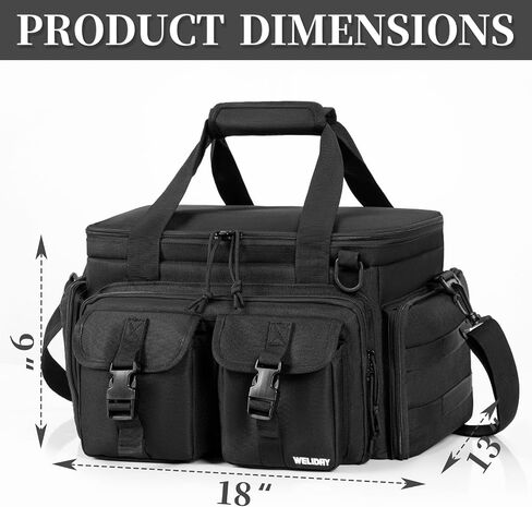 Tactical Gun Range Bag for 4 Handguns, Pistol Shooting Range Bag with 6 Magazine Slots and Multi-Pockets, Lockable Outdoor Hunting and Shooting Range Case in Saudi Arabia