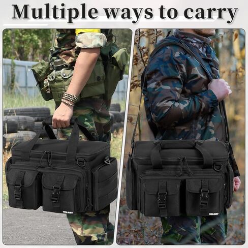 Tactical Gun Range Bag for 4 Handguns, Pistol Shooting Range Bag with 6 Magazine Slots and Multi-Pockets, Lockable Outdoor Hunting and Shooting Range Case in Saudi Arabia