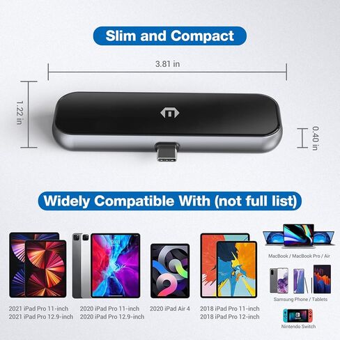 محول USB C، 6 منافذ USB C Multiport Hub 2021 2020 12.9/11 بوصة، iPad Air 5/4 Dongle 4K HDMI، منفذ USB 3.0، قارئ بطاقة SD/TF، ​​شحن سريع 100 وات PD، مقبس سماعة الرأس in Kuwait