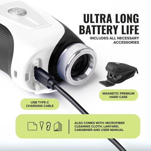 Pro Tour Golf Rangefinder with Slope (Gray) - Range Finder Golf with Ultra-Strength Magnet - Laser Rangefinder w/Slope Technology & Flag Pole Lock Vibration - Golf Range Finder in Kuwait