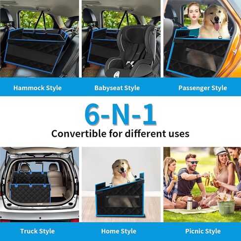 Dog Car Seat for Small Dogs - Back Seat Extender for Dogs - Large & Small Dog Car Seat Cover for Back Seat - Dog Hammock for Car Back Seat Dog Bed Mattress - Pet Car Seat for Car SUV Truck (Black-s) in Saudi Arabia