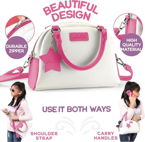 Play Purse for Girls and Toddlers - Little Girls Toys Pretend Play Accessories: Toy Phone, Wallet, Credit Cards, Keys, Pretend Makeup for Role Playing Toys for Girls Ages 3 4 5 6 7 8 Years and Up in Saudi Arabia