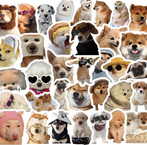 100 Pcs Funny Dog Meme Stickers, Holographic Sparkly Cute Dog Stickers for Water Bottles, Laptops, Vinyl Waterproof, Puppy Pet Sticker, Dog Theme Party Supplies, Gifts for Kids Teens Adults (Dog) in Saudi Arabia