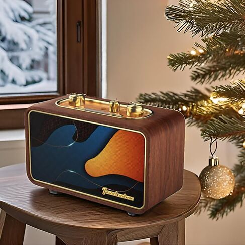 Bluetooth Speaker Vintage Retro Bluetooth Speaker Portable Bluetooth Speaker Small Wireless Bluetooth Speaker Old Retro Bluetooth Speaker Classic Wooden Speaker For Home Office Desk(Retro Dark Wood) in Kuwait
