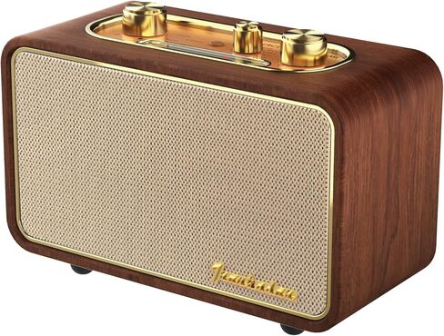 Bluetooth Speaker Vintage Retro Bluetooth Speaker Portable Bluetooth Speaker Small Wireless Bluetooth Speaker Old Retro Bluetooth Speaker Classic Wooden Speaker For Home Office Desk(Retro Dark Wood) in Kuwait