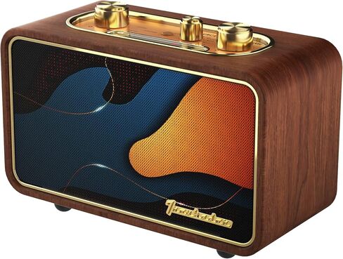 Bluetooth Speaker Vintage Retro Bluetooth Speaker Portable Bluetooth Speaker Small Wireless Bluetooth Speaker Old Retro Bluetooth Speaker Classic Wooden Speaker For Home Office Desk(Retro Dark Wood) in Kuwait