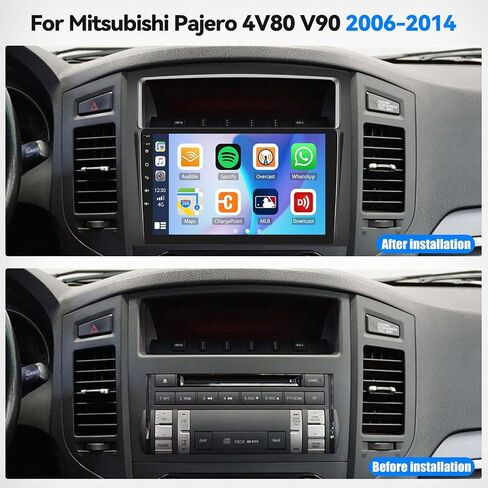 ستيريو سيارة CamECHO 2+64G Android 13 لسيارة Mitsubishi Pajero 4 V80 V90 2006-2014، راديو CarPlay اللاسلكي وراديو السيارة التلقائي Android، شاشة لمس 9 بوصات داخل لوحة القيادة GPS مع بلوتوث WiFi RDS SWC Mirror Link in Saudi Arabia