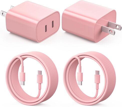 عبوتان باللون الأبيض لشاحن iPhone 15 شحن سريع، شاحن حائط USB C مزدوج المنفذ 40 وات، كتلة شحن سريعة مع سلك شحن USB C إلى C بطول 6 أقدام متوافق مع iPhone 15/15 Plus/15 Pro/15 Pro Max in Saudi Arabia