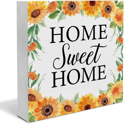 Enjoy the Little Things Wood Box Sign Art Desk Decor Farmhouse Wood Block Sign Decor for Home Kitchen Office Bedroom Living Room Shelf Wall in Saudi Arabia