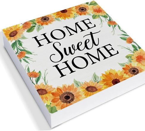 Enjoy the Little Things Wood Box Sign Art Desk Decor Farmhouse Wood Block Sign Decor for Home Kitchen Office Bedroom Living Room Shelf Wall in Saudi Arabia