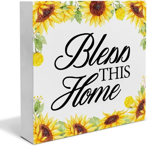 Enjoy the Little Things Wood Box Sign Art Desk Decor Farmhouse Wood Block Sign Decor for Home Kitchen Office Bedroom Living Room Shelf Wall in Saudi Arabia