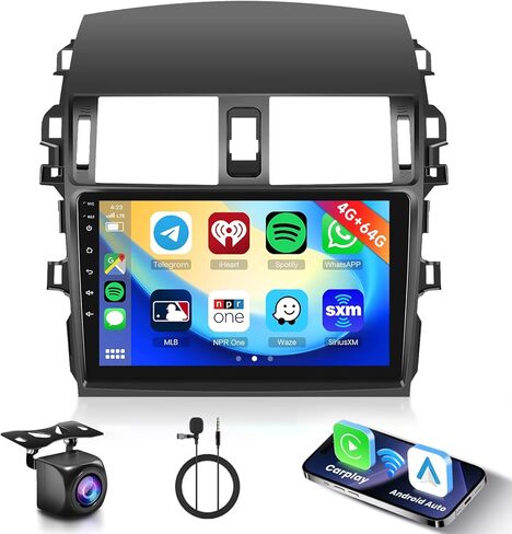 [4G+64G] Android Car Stereo for Toyota Corolla 2009-2013 Radio with Wireless Carplay Android Auto Mirror Link, Hodozzy 9 inch Touch Screen with GPS, Mirror Link, Bluetooth, WiFi, 32EQ, FM/RDS Radio in Saudi Arabia