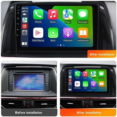 8Core 2+32GB 9" QLED Touch Screen Android Car Stereo for Mazda 6 III GL GJ 2012-2017 Car Radio Built-in Car-Play Android Auto GPS Navigation Dash Kit in Saudi Arabia
