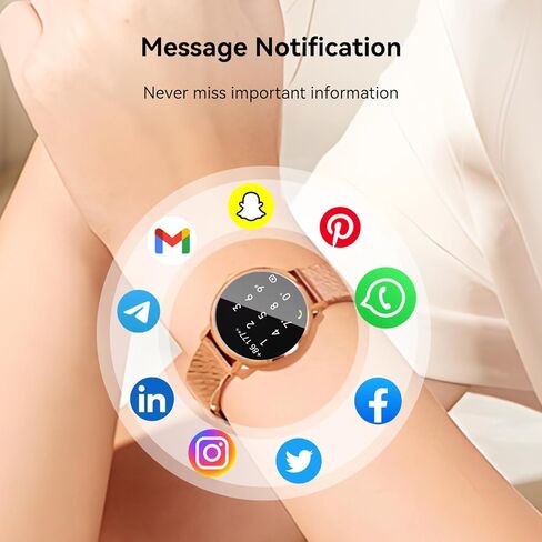 ساعات MIDDOW الذكية للنساء [إجراء مكالمة/رد] جهاز تتبع اللياقة البدنية ومراقب معدل ضربات القلب/النوم، IP68 مقاوم للماء عداد الخطى في الهواء الطلق للنساء ساعة ذكية، هواتف Android متوافقة مع iPhone in Kuwait