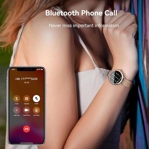 ساعات MIDDOW الذكية للنساء [إجراء مكالمة/رد] جهاز تتبع اللياقة البدنية ومراقب معدل ضربات القلب/النوم، IP68 مقاوم للماء عداد الخطى في الهواء الطلق للنساء ساعة ذكية، هواتف Android متوافقة مع iPhone in Kuwait