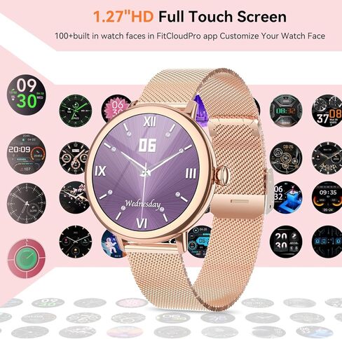 ساعات MIDDOW الذكية للنساء [إجراء مكالمة/رد] جهاز تتبع اللياقة البدنية ومراقب معدل ضربات القلب/النوم، IP68 مقاوم للماء عداد الخطى في الهواء الطلق للنساء ساعة ذكية، هواتف Android متوافقة مع iPhone in Kuwait