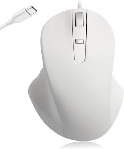 Matias Premium Wired USB-C PBT Computer Mouse - High Precision, Ergonomic Design - Left Right Hand Use - Home and Office Use - Compatible for PC, MacBook, Chromebook, Laptop, Desktop - (White) in Saudi Arabia